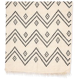 Zig Zag Indian Bedcover in Ivory