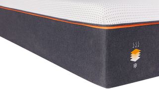 Nectar Premier Copper Mattress review: an image showing a corner of the mattress so that the cooling logo is on display