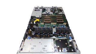 A photograph of the interior of the Dell EMC PowerEdge R650xs