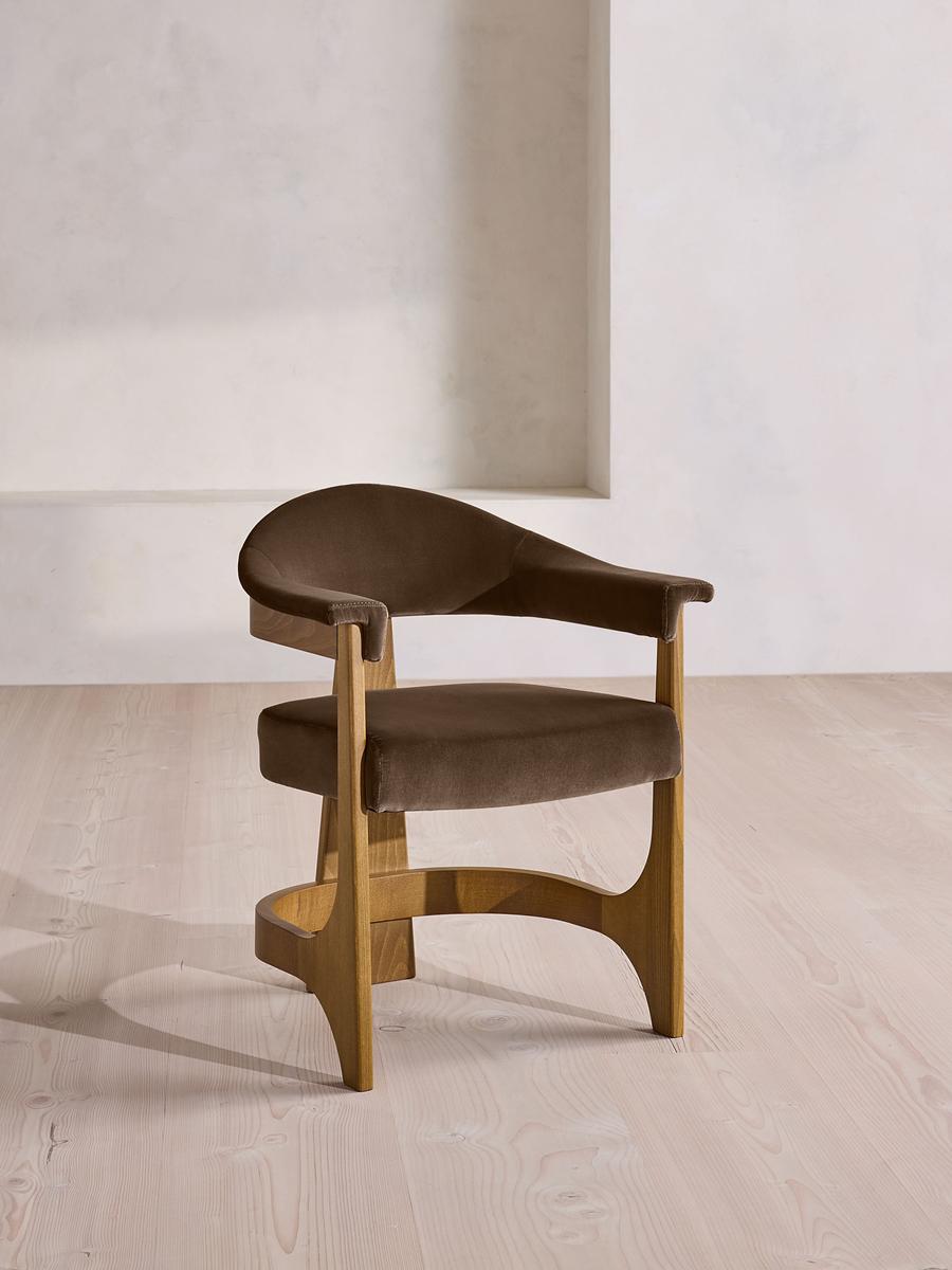 Georgina Dining Chair, Velvet, Chocolate, Uk