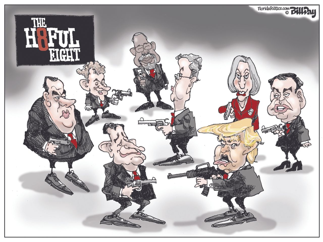 Political cartoon U.S. GOP hateful eight