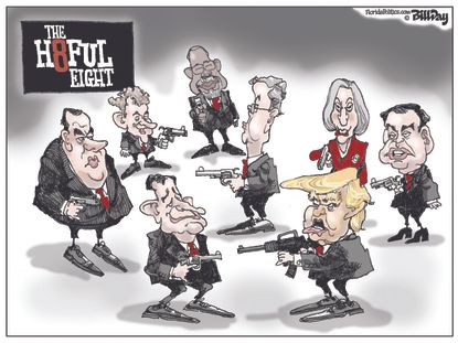 Political cartoon U.S. GOP hateful eight