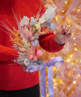 DIY dried flower Christmas wreath