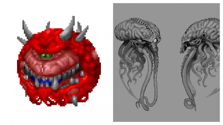 The evolution of characters and monsters in the Doom gaming franchise