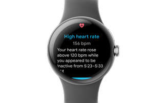 Pixel Watch high heart rate notification interface