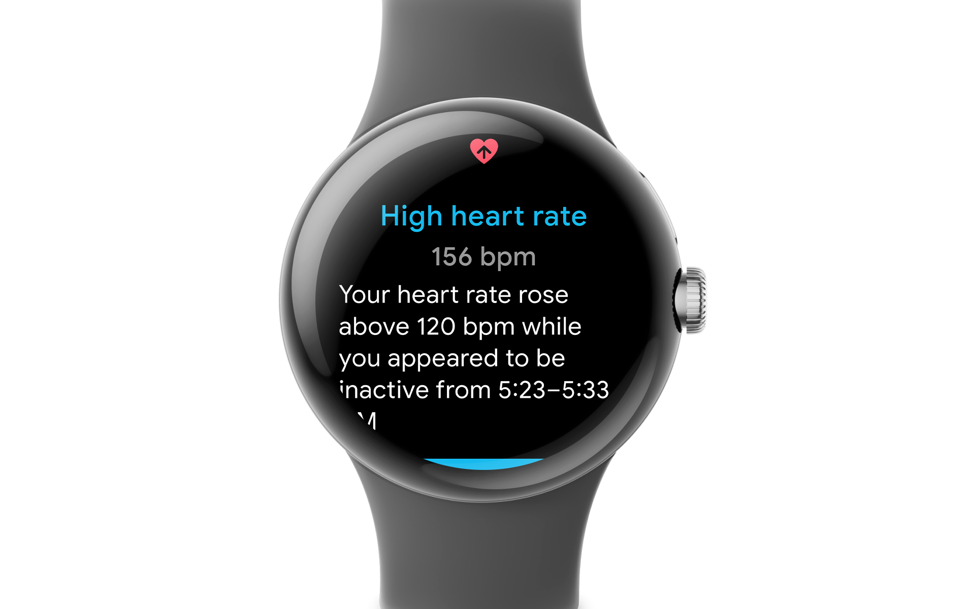 واجهة إعلام معدل ضربات القلب عالية Pixel Watch