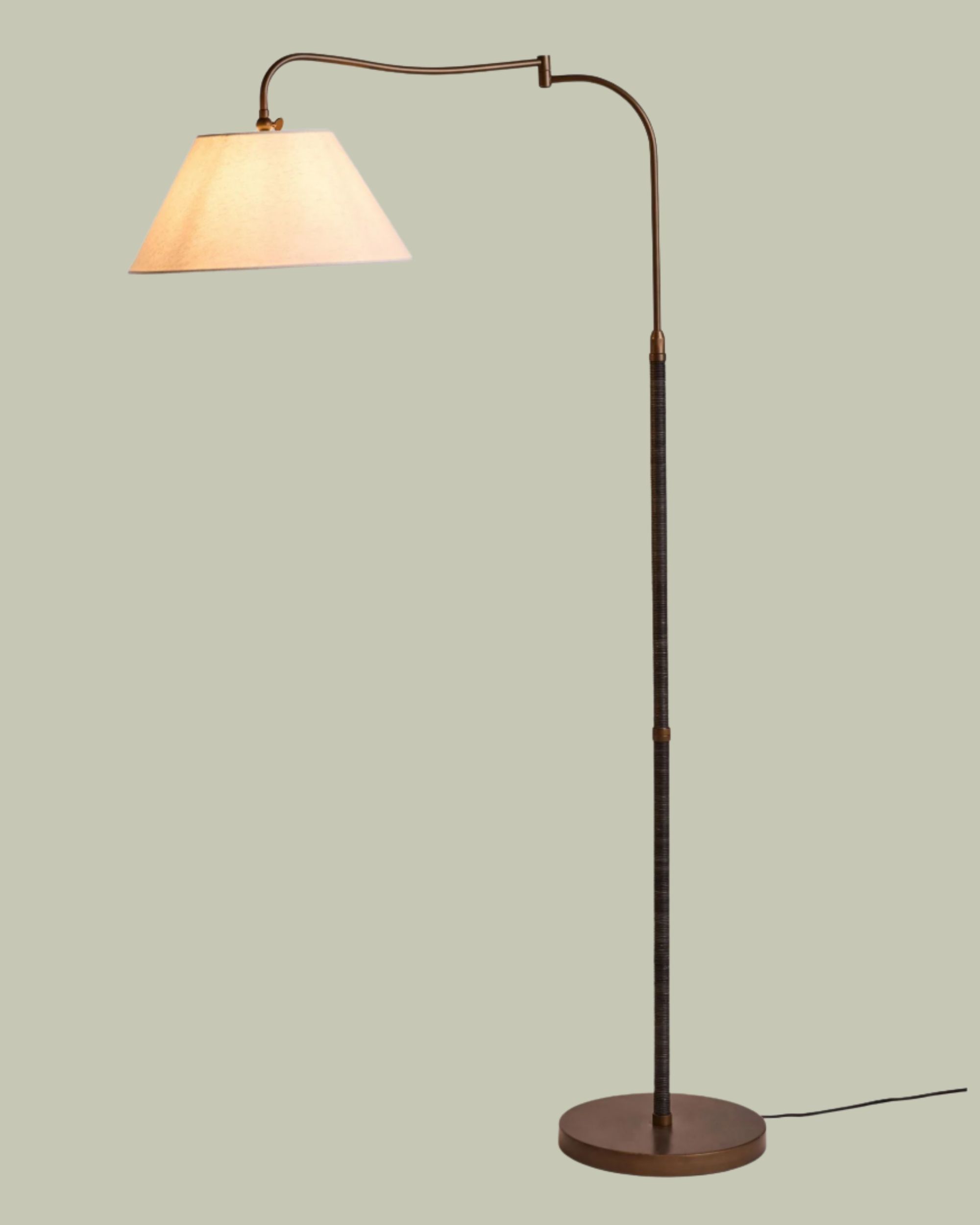 Nina Campbell, Antique Brass/black Sagano Floor Lamp