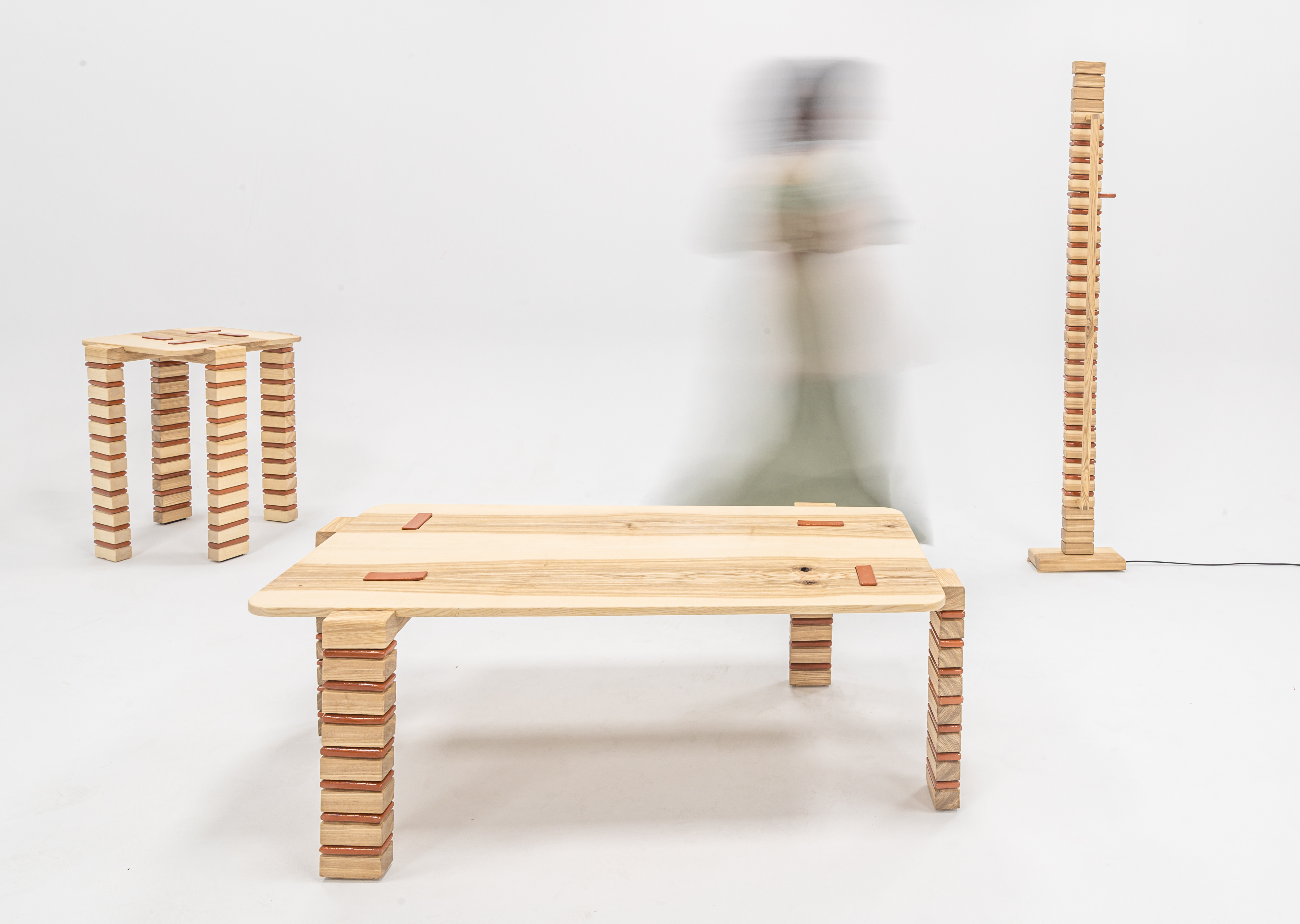 Table looking like millefueille dessert at Dubai Design Week