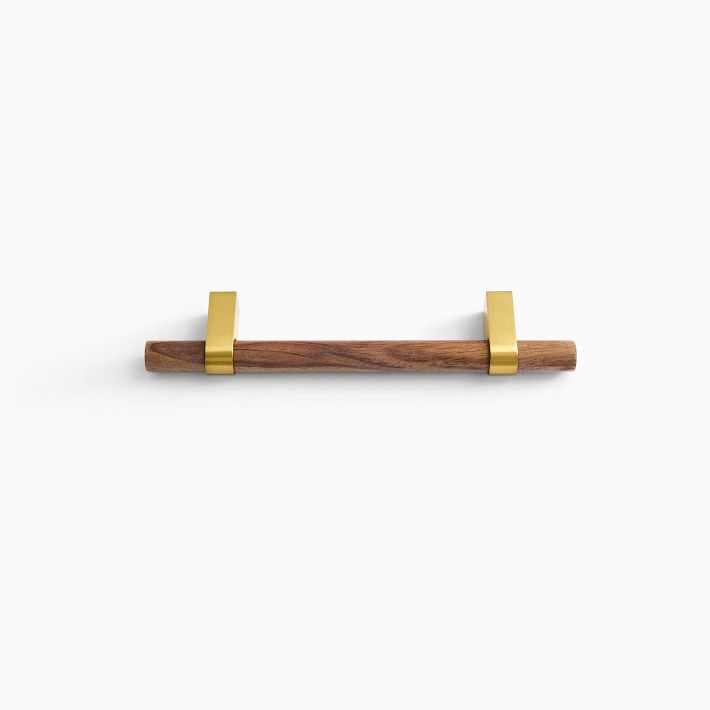 Modernist Wood & Antique Brass Hardware