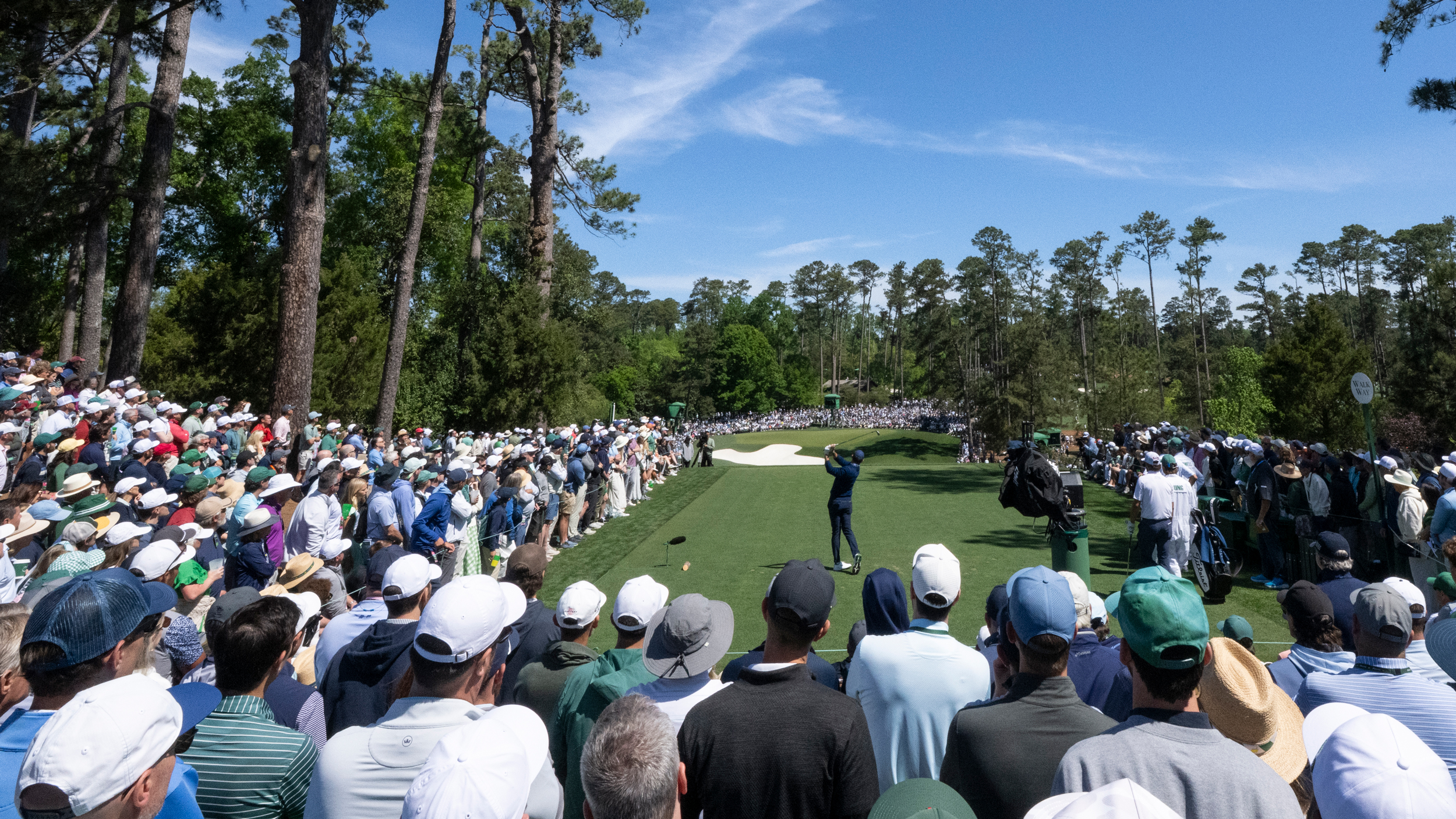 Rory McIlroy tees off the 6th hole at The Masters