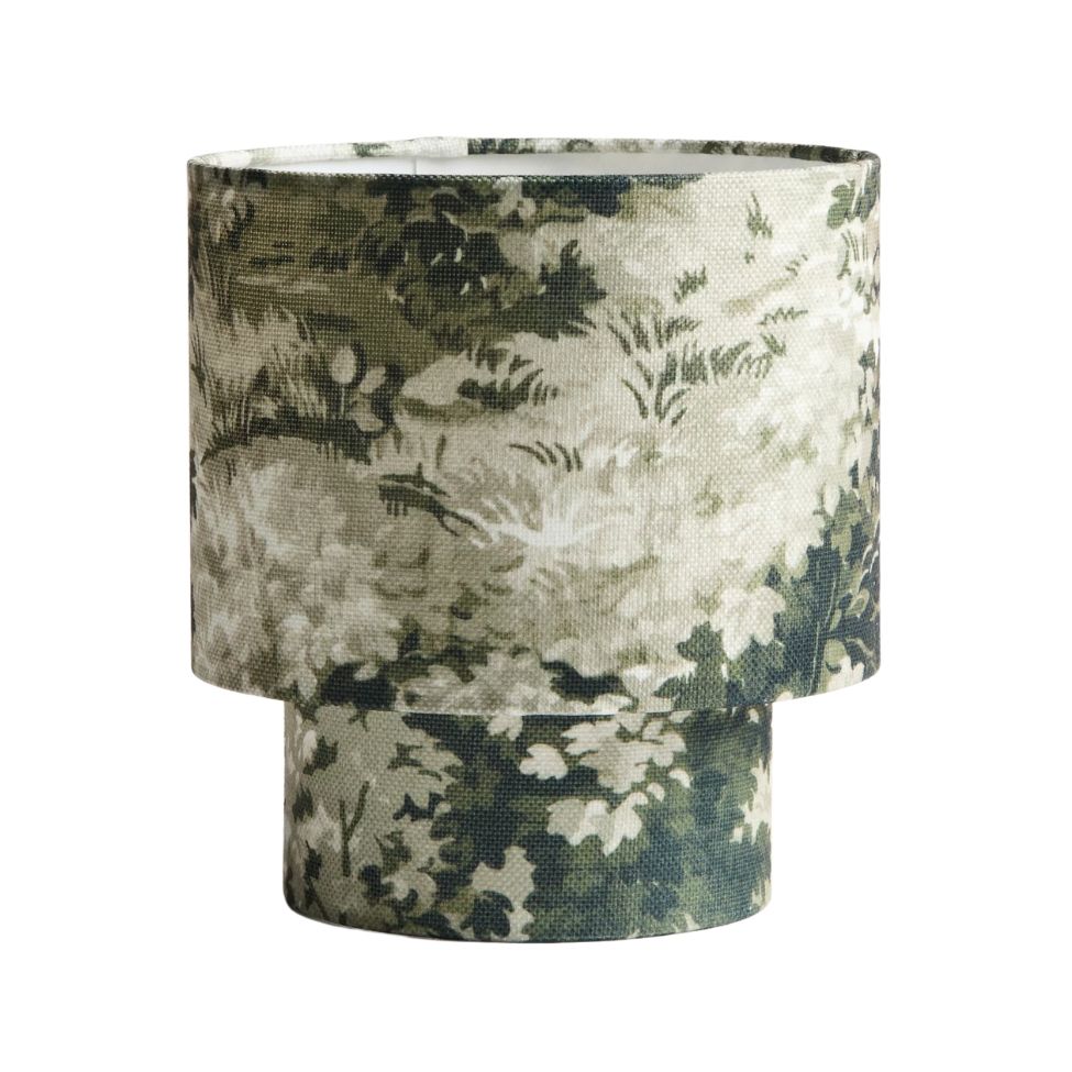Patterned Fabric-Covered Table Lamp