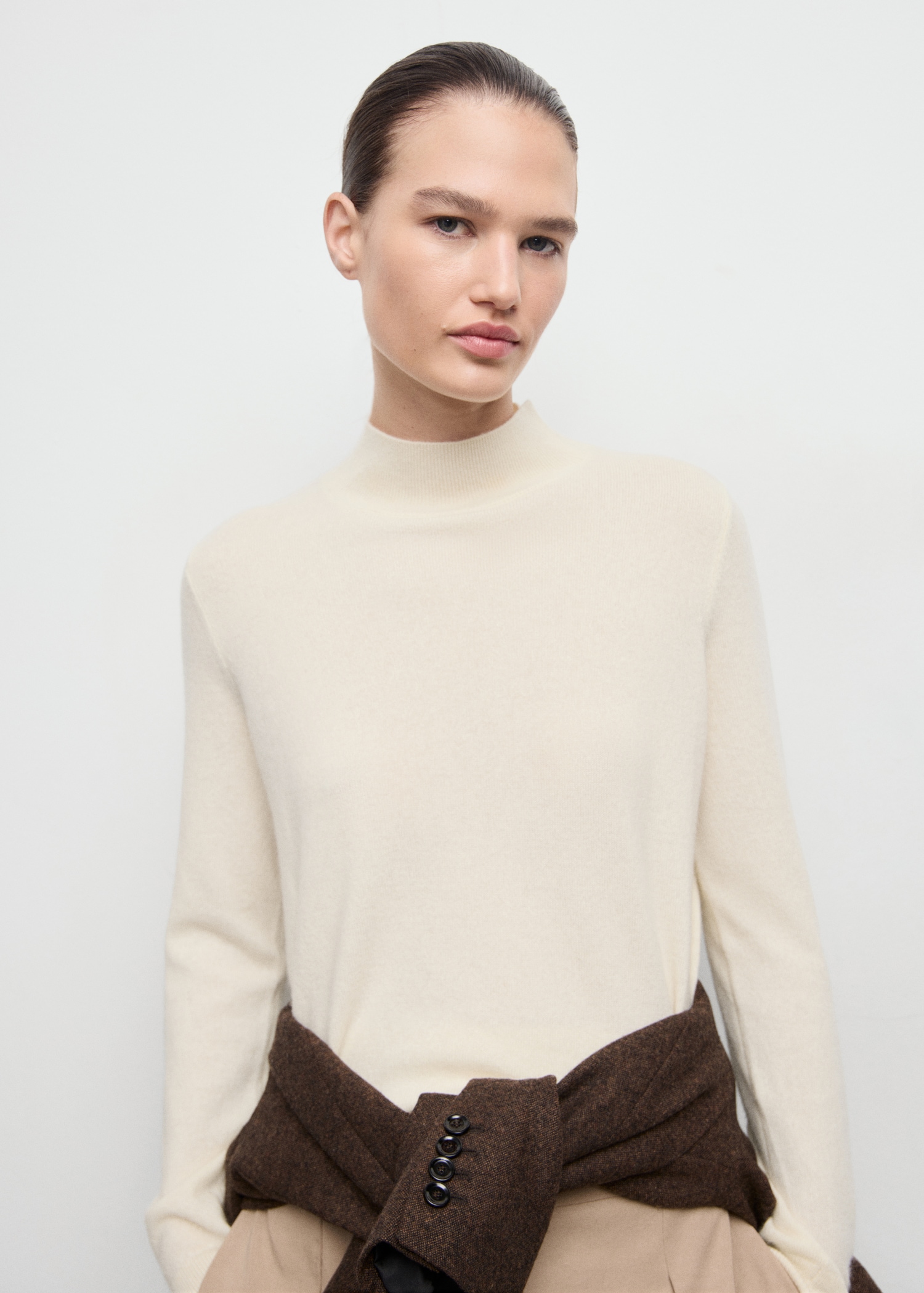 100% Cashmere Sweater With Perkins Neck - Women | Mango Usa