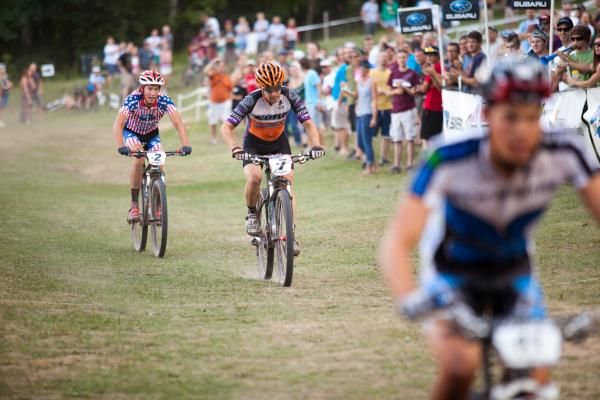 Spencer Paxson (Kona Bicycles) out sprints Sam Schultz (Subaru Trek).