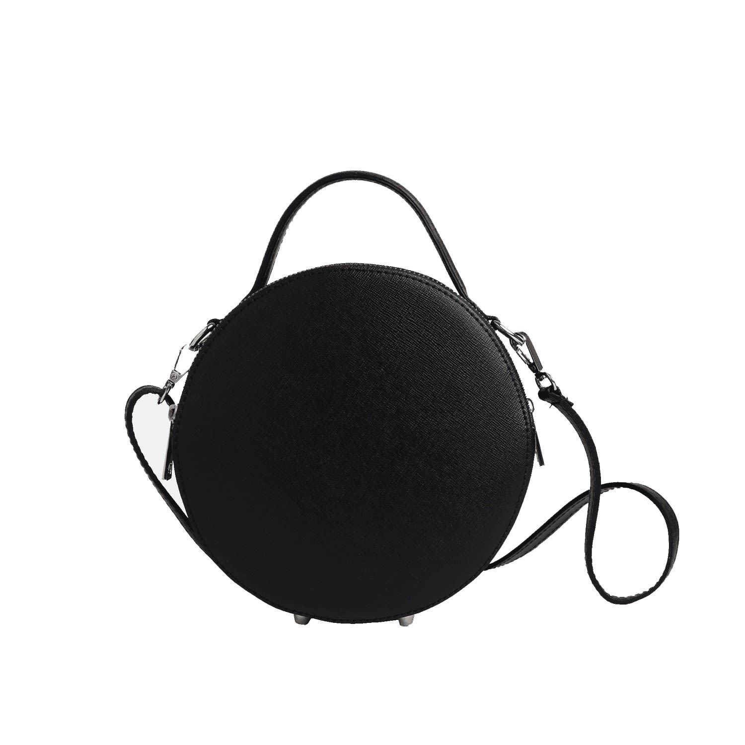 Wolf & Badger Rome Round Circle Crossbody Bag In Black