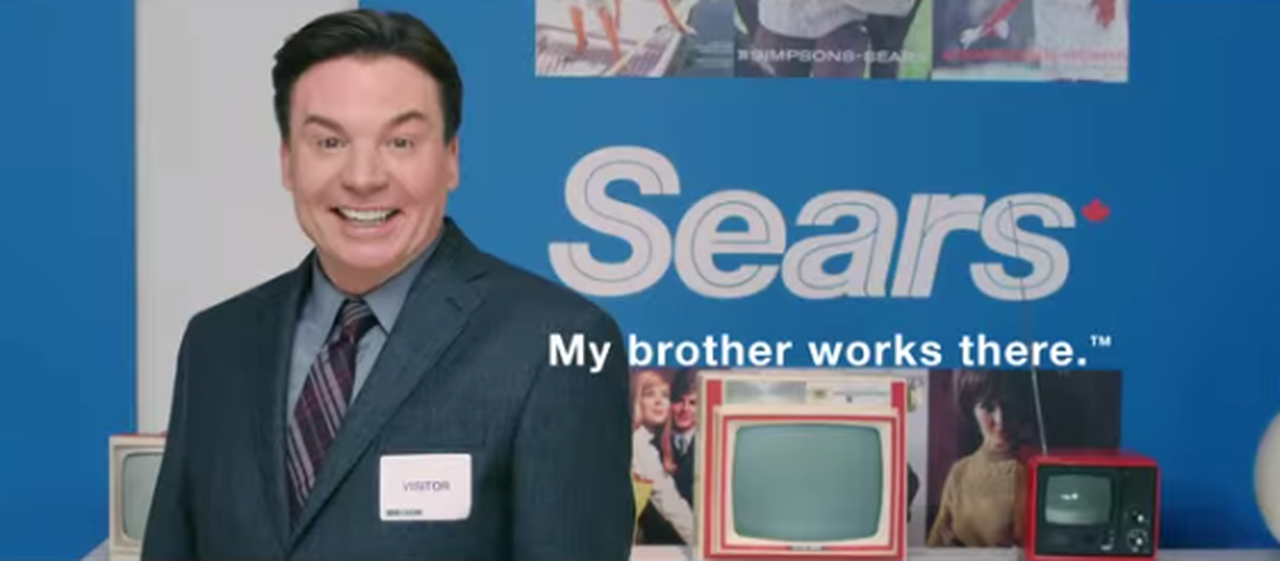 Watch Mike Myers help out Sears Canada with a delightful new ad: &amp;#039;My brother works here!&amp;#039;