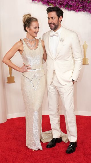 Emily Blunt and John Krasinski at the 96th Annual Academy Awards at Dolby Theatre on March 10, 2024 i
