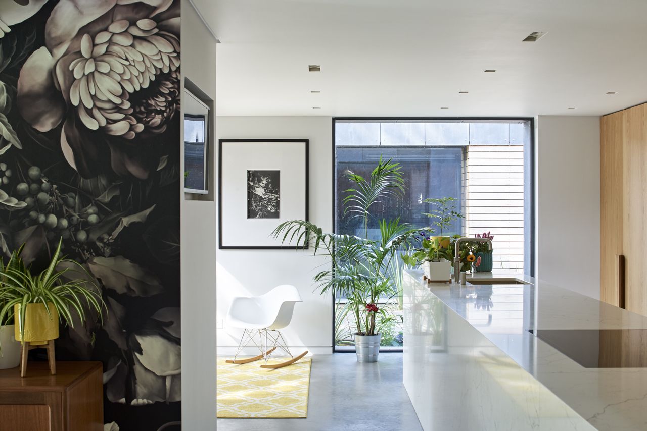 sitting area near kitchen in remodelled house