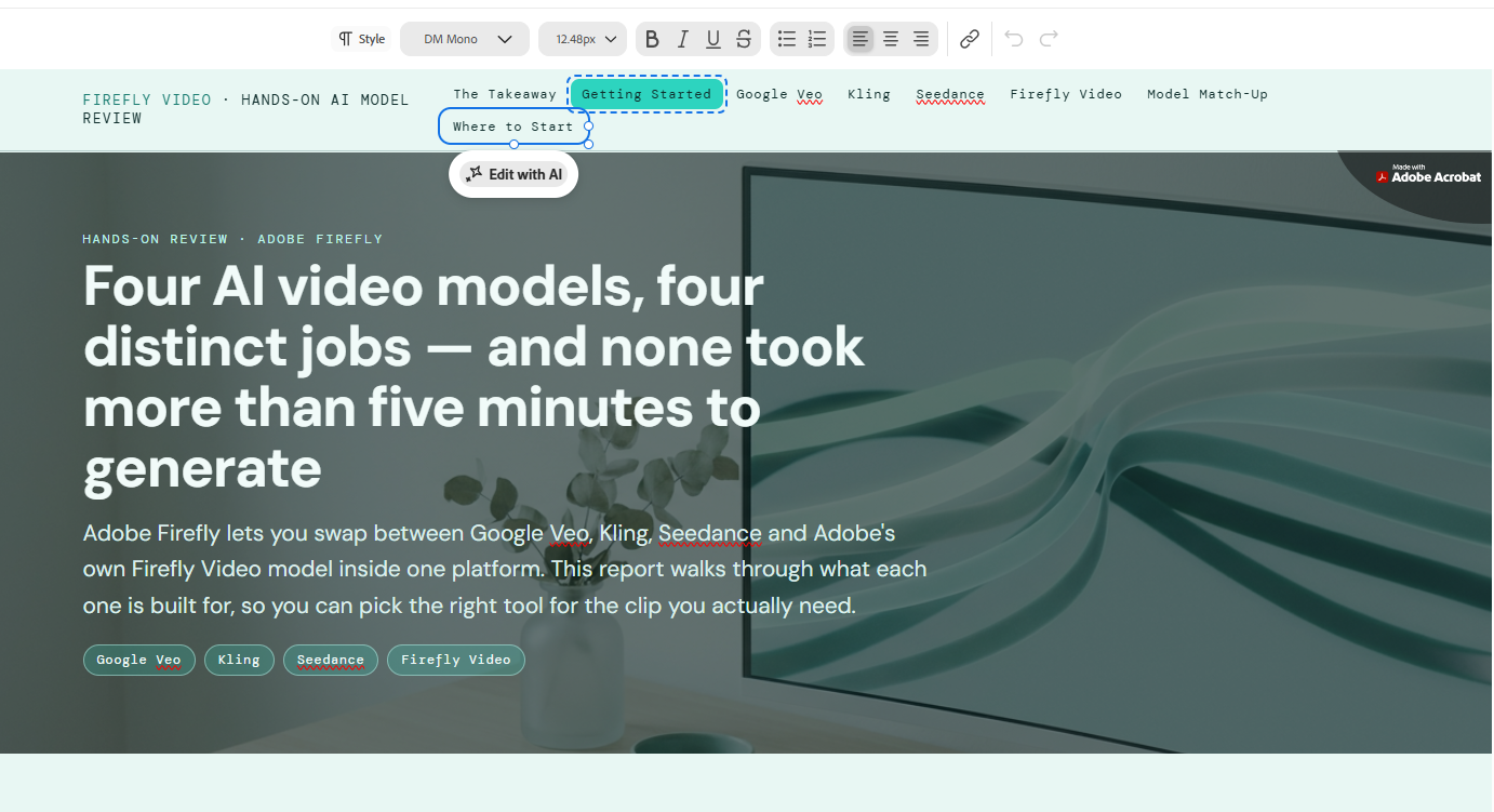 Adobe Acrobat new features in use