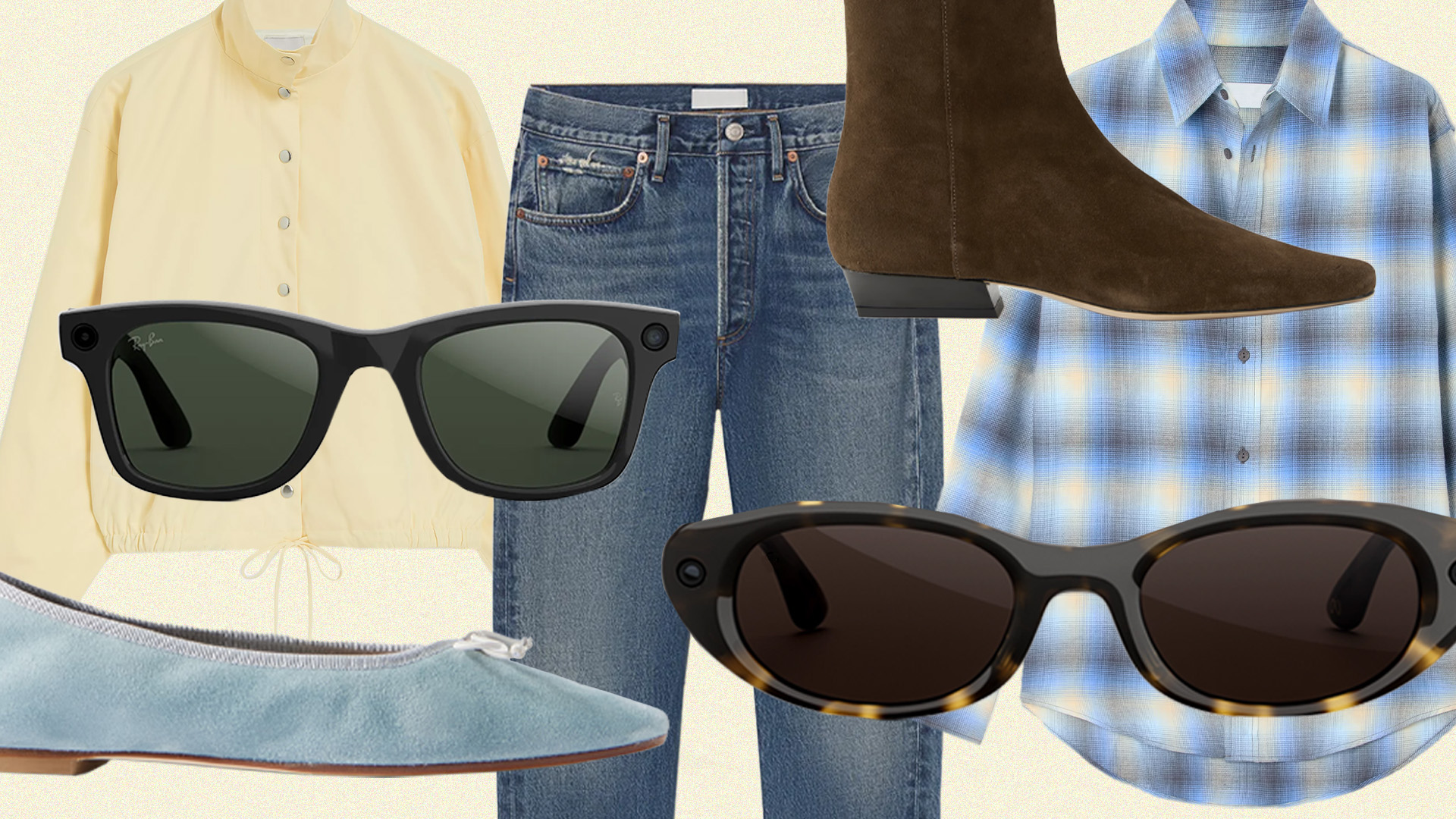 Collage of meta glasses and clothing