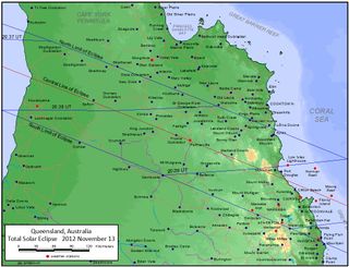 Total Eclipse Track Over Queensland, Australia, Nov. 13, 2012