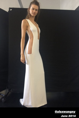 Behati Prinsloo in White Alex Wang Gown Side View