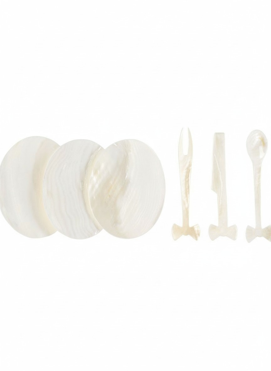 Off-White Bow Aperitif Dish Set