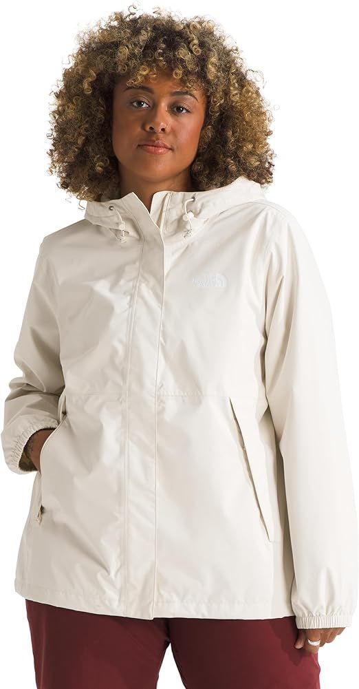 The North Face, The North Face Women's Antora Jacket (standard & Plus Size) | Waterproof & Windproof Rain Coat, Secure Zip Hand Pockets, Adjustable Hood & Hem, White Dune, Medium