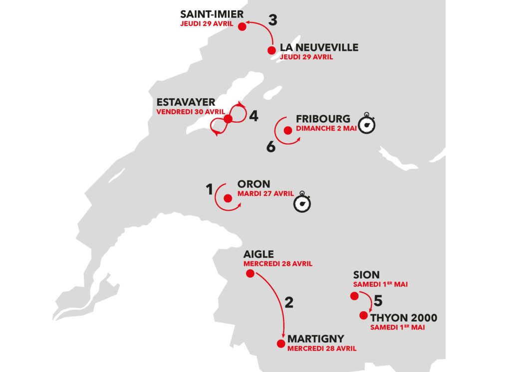 Six stages of the 2021 Tour de Romandie