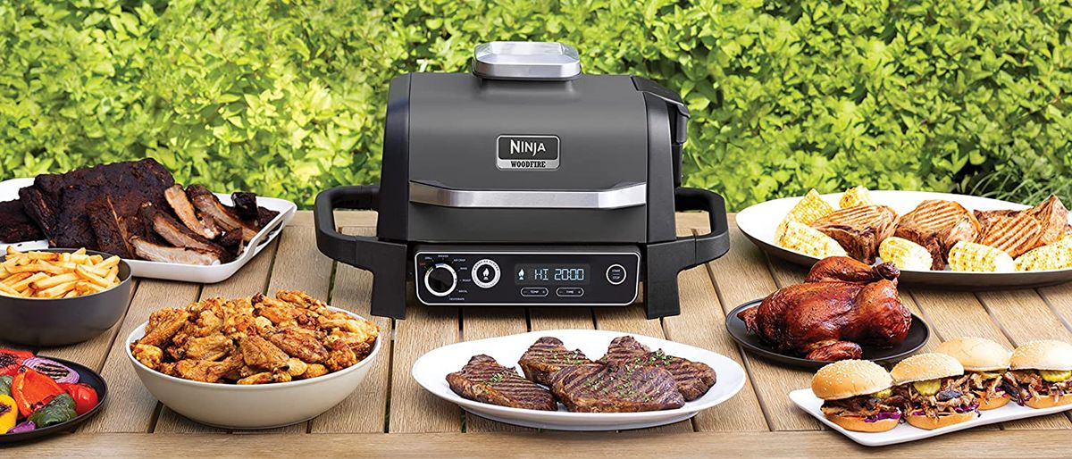 Ninja Woodfire Outdoor Grill grilling food