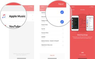 Select Apple Music, then select your playlists and tap Next