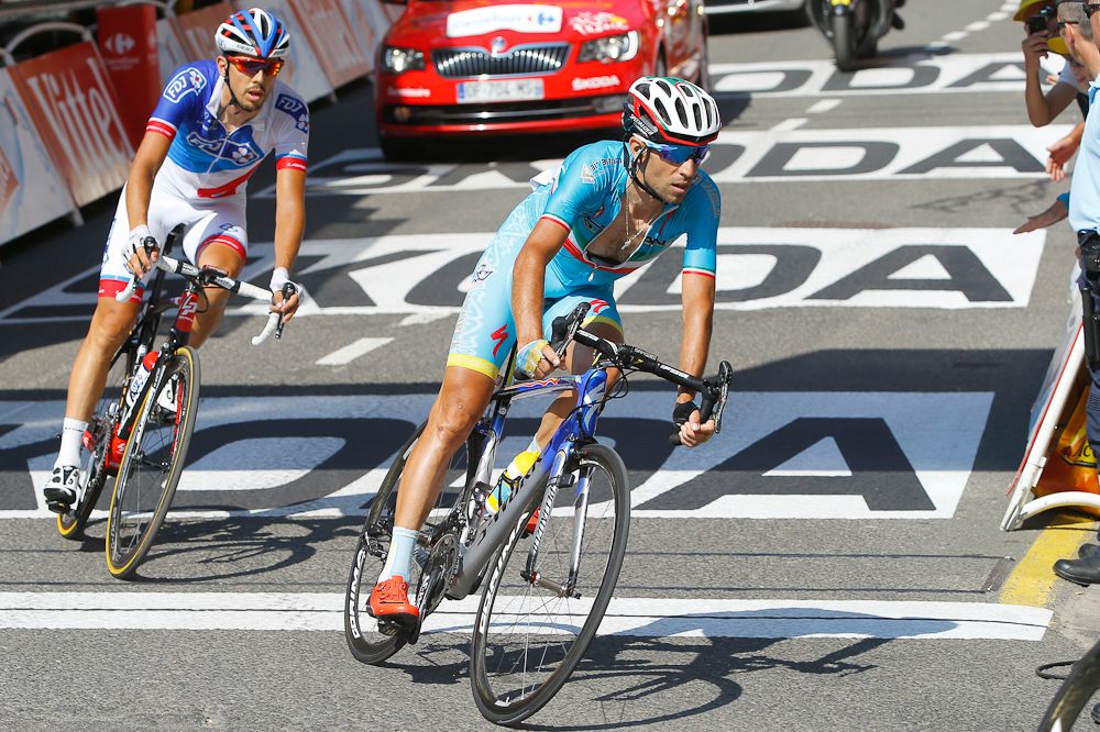 Vincenzo Nibali nears the finish of stage 11.
