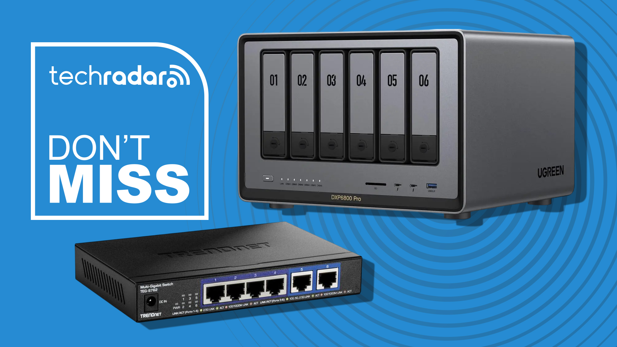 Ugreen NASync DXP6800 Pro and TRENDnet TEG-S762 switch