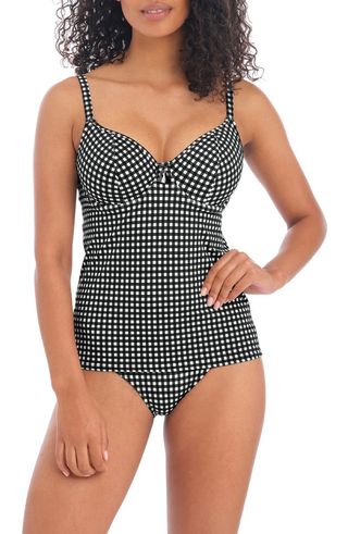 Check in Underwire Tankini Top