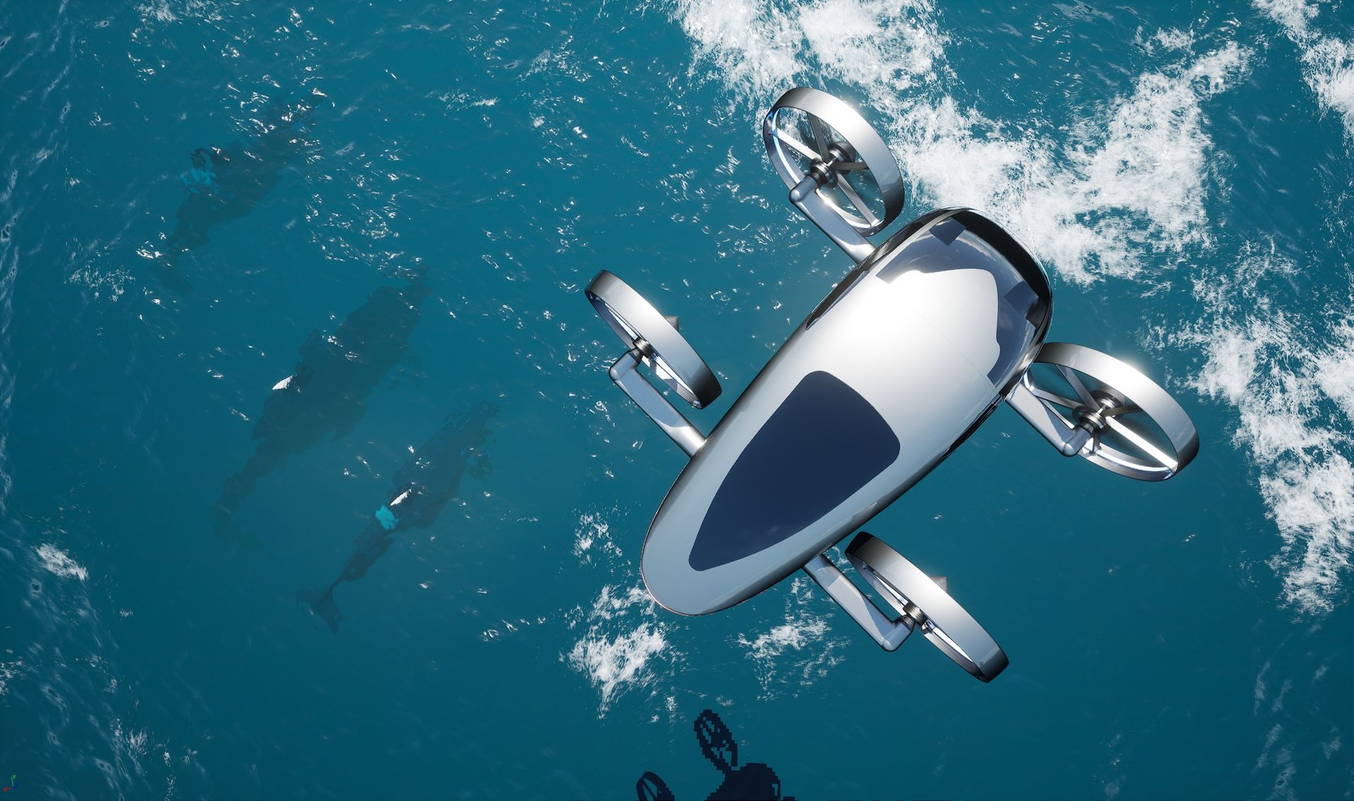 VRCO Xcraft Xp4 above ocean