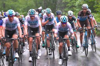 Team Sky ride with Chris Froome in tow