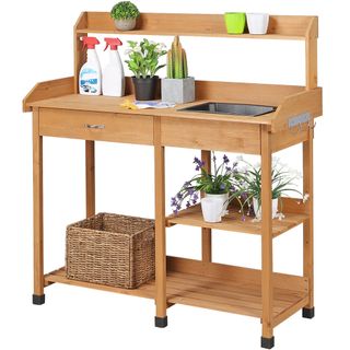 Burroughs Fir Wood Potting Bench