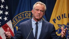 U.S. Secretary of Health and Human Services Robert F. Kennedy Jr. speaks during a news conference at the Department of Health and Human Services on April 16, 2025 in Washington, DC. 