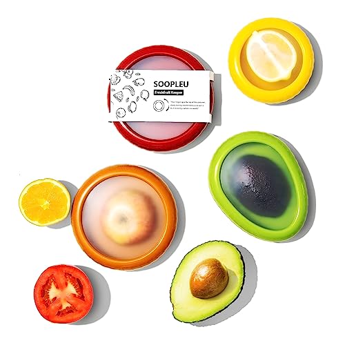 Soopleu Avocado Saver and Tomato Holder - Set of 4 Reusable Storage Containers for Fridge - Ideal for Garlic, Onions, Lemons, and Potatoes