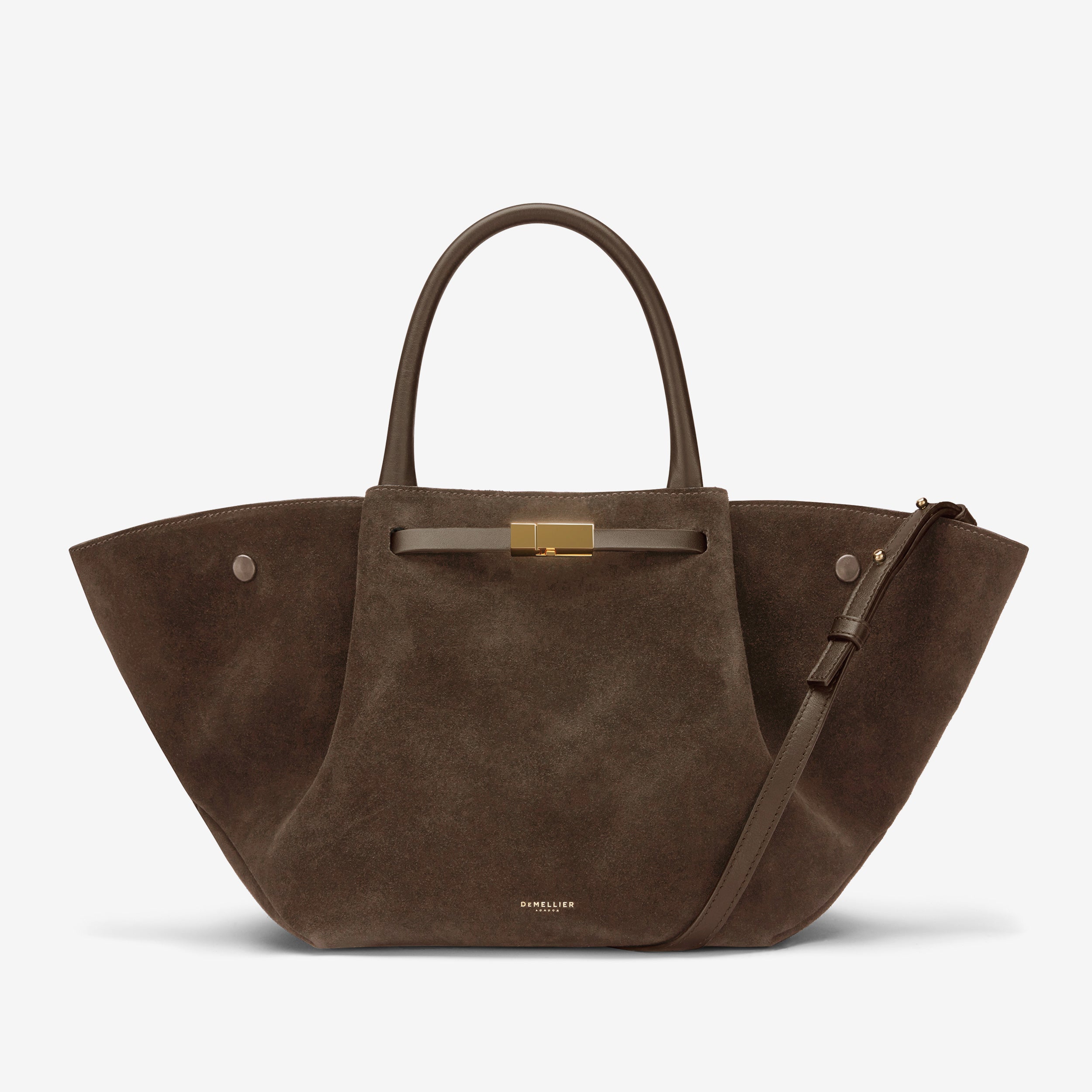 The Midi New York | Mocha Suede & Mocha Smooth | Demellier