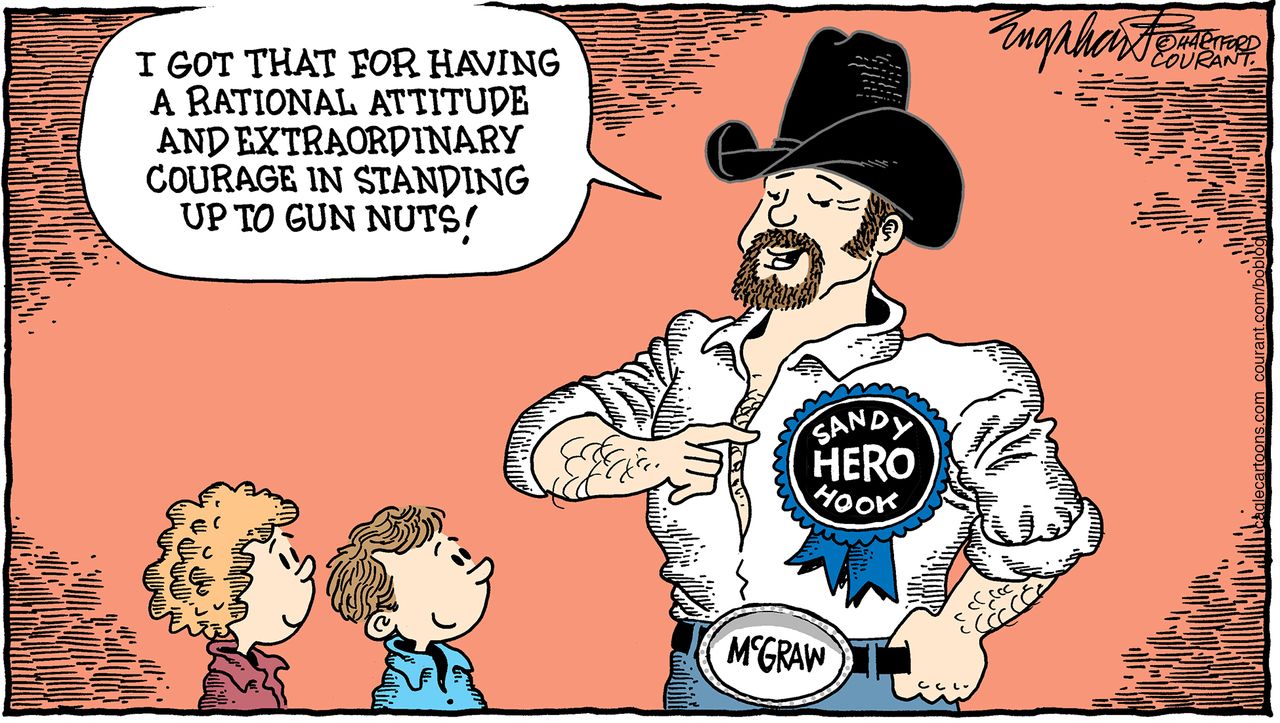 Editorial cartoon gun rights Tim McGraw