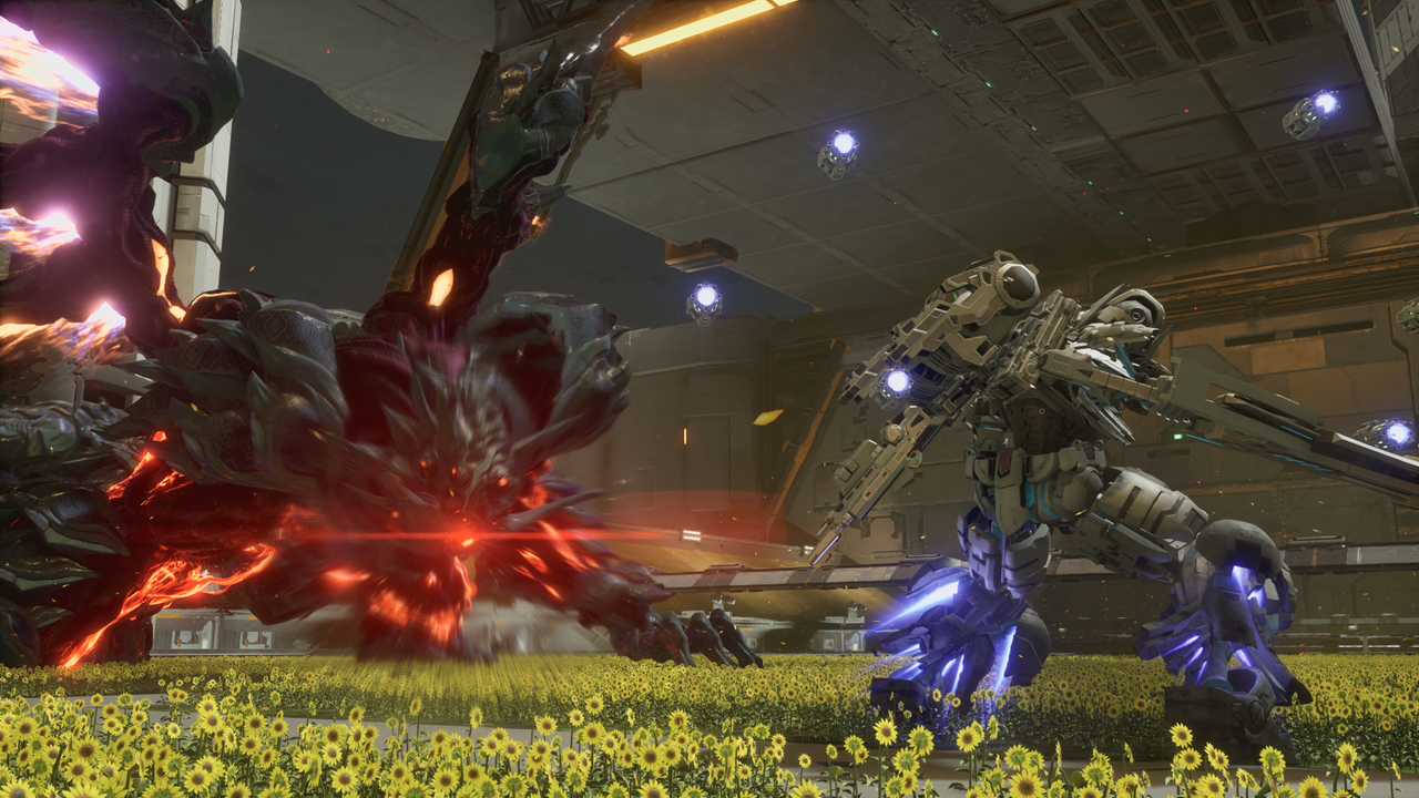 Screens and art for an anime mech game