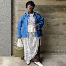 Lydia Okello wearing a holiday outfit