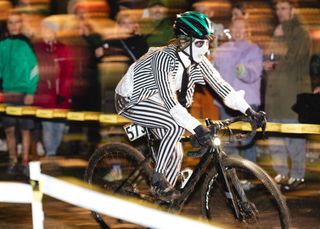 A rider in fancy dress at Muddy Hell 2022