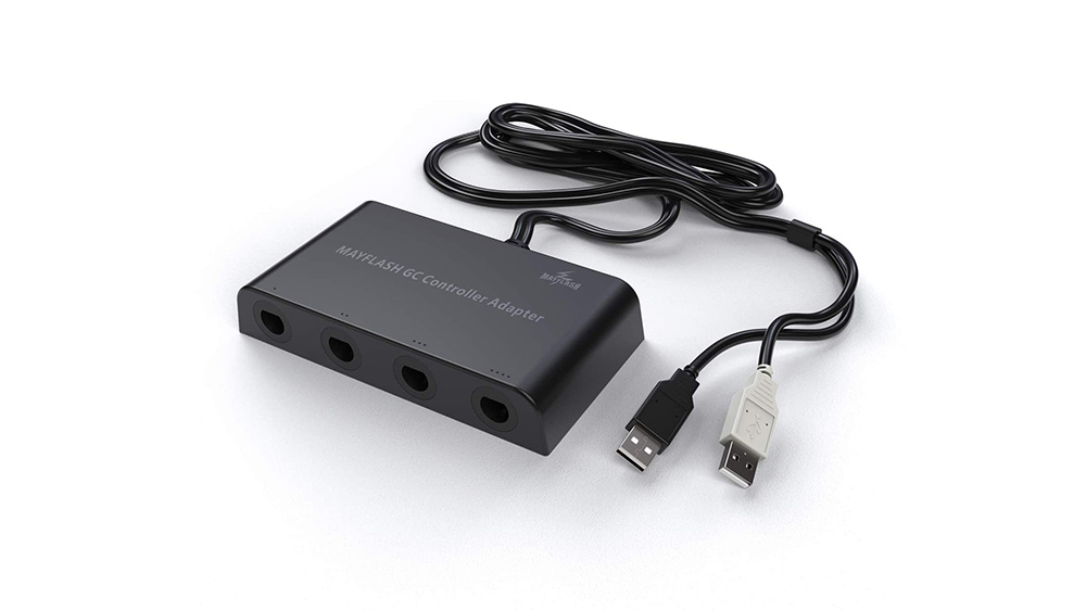 Product shot of the Mayflash GameCube Controller Adapter, one of the best Nintendo accessories