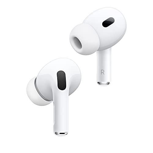 Apple Airpods Pro (2nd Generation) Wireless Ear Buds With Usb-C Charging, Up to 2x More Active Noise Cancelling Bluetooth Headphones, Transparency Mode, Adaptive Audio, Personalized Spatial Audio