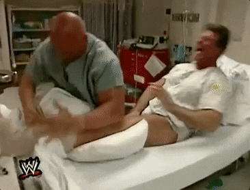 Stone Cold beating on Mr McMahon's cast.