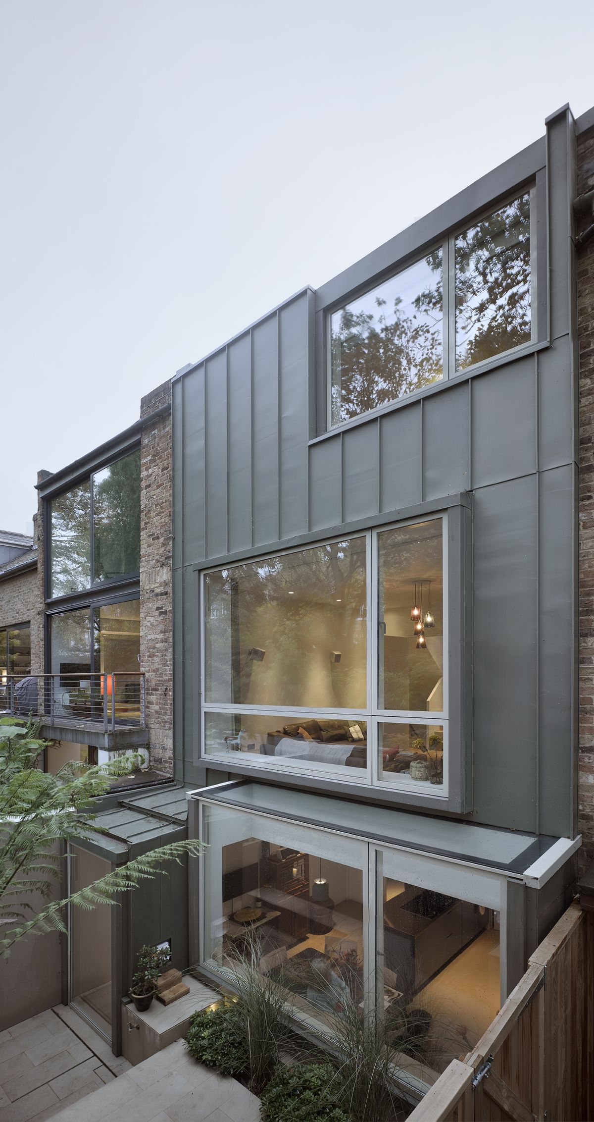 rear of a narrow infill house