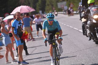 Miguel Angel Lopez en route to victory on stage 15 of the Vuelta a España