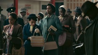 Chantrelle, Leah and Hosanna arriving in England in Three Little Birds.