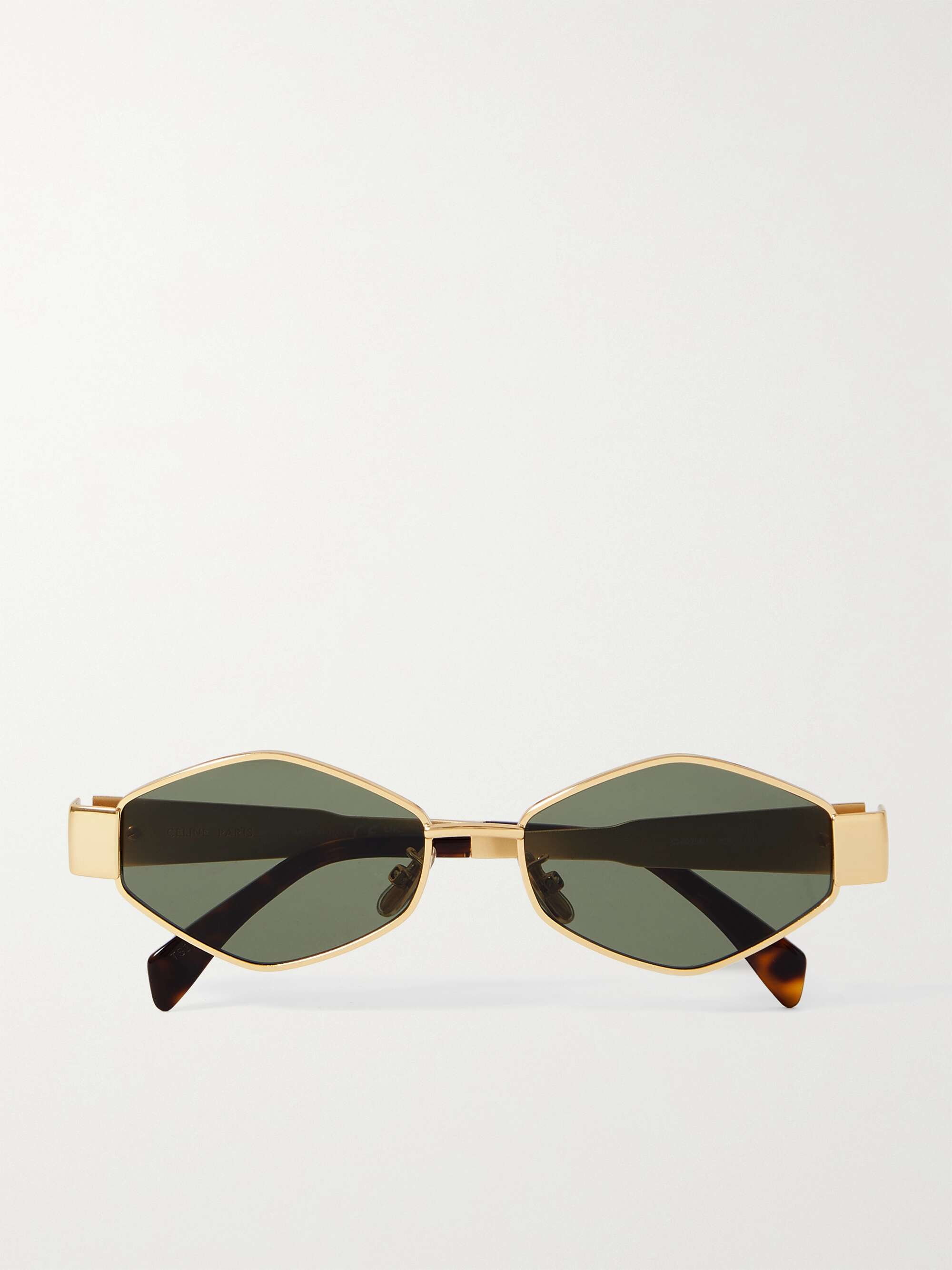 Triomphe Hexagon-Frame Gold-Tone Sunglasses
